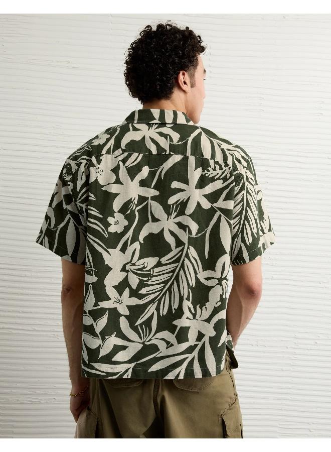 American Eagle AE Floral Button-Up Poolside Shirt - Image 4