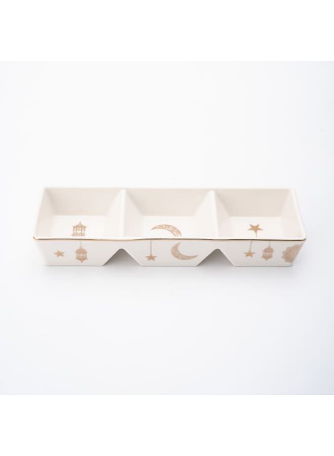 Zinnia Rosa By Zinnia  Porcelain Golden Decorations Galaxy Divided Plate