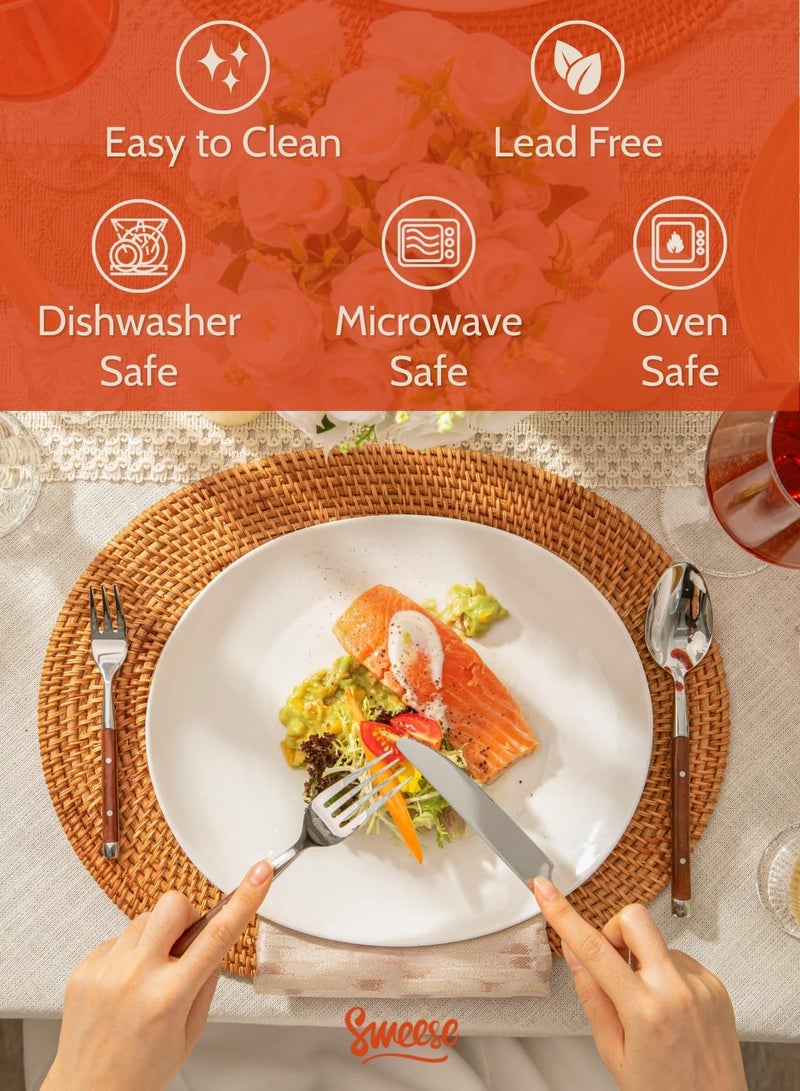 Sweese Porcelain 11 Inch Dinner Plates Set of 6 - White Dinner Plates - Dishwasher, Microwave, Oven Safe, Scratch Resistant - Image 3