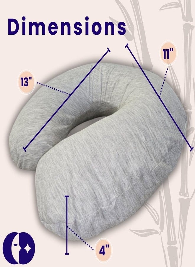 Continental Bedding - Travel Neck Pillow - U Shaped 13x11 Inch - Polyester Fill - Removable Gray Viscose Derived from Bamboo Cover in Travel Case - Image 2