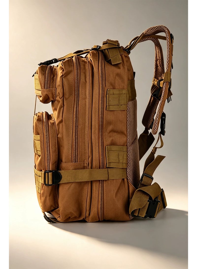 Multi-Compartment Outdoor Daypack Fits Tablet Adjustable Straps Hiking Travel Backpac - Image 3
