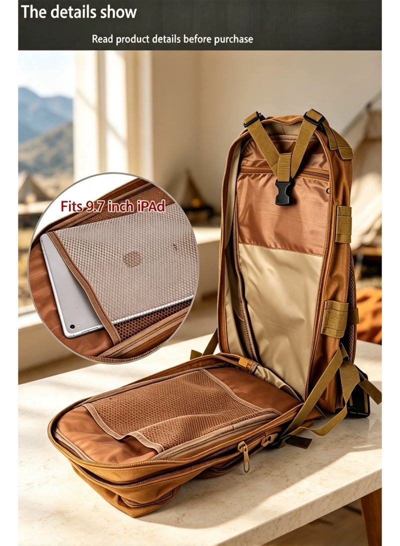 Multi-Compartment Outdoor Daypack Fits Tablet Adjustable Straps Hiking Travel Backpac - Image 5
