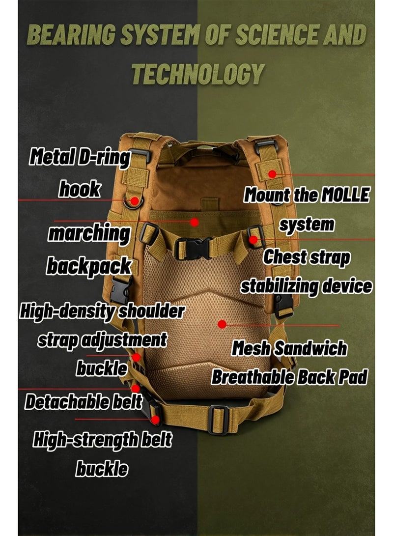 Multi-Compartment Outdoor Daypack Fits Tablet Adjustable Straps Hiking Travel Backpac - Image 4