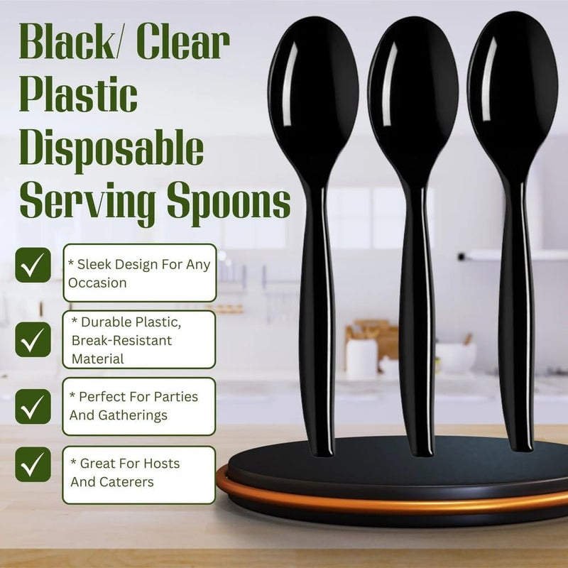 Kaya Elegant Plastic Serving Spoons (Pack of 5) - Durable & Stylish Design  Perfect for Catering  Parties & Kitchen Essentials - Image 2