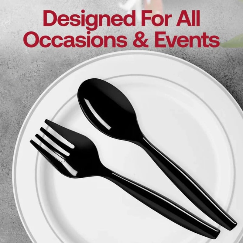 Kaya Elegant Plastic Serving Spoons (Pack of 5) - Durable & Stylish Design  Perfect for Catering  Parties & Kitchen Essentials - Image 4