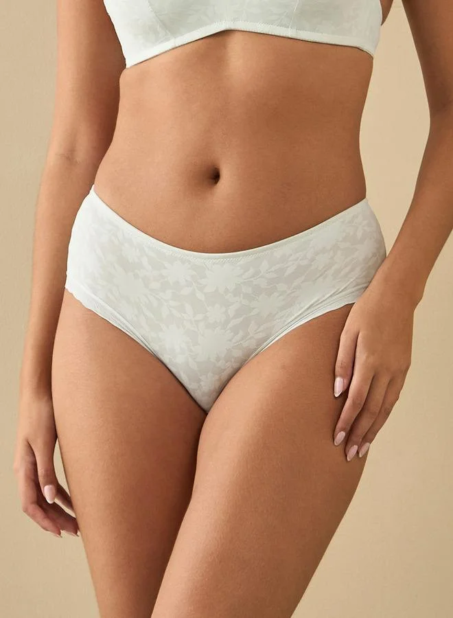 سبلاش فيڤ سروال بيكيني بنقوش زهور وخصر مطاطي