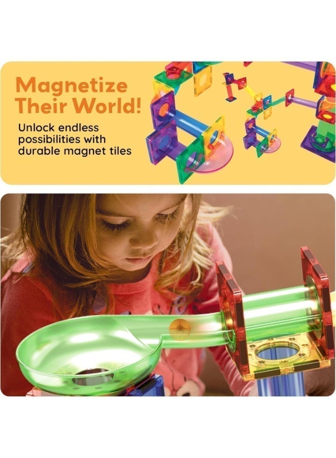 Hedge Magnetic Tiles Toys for Kids, Starter Set 3D Magnet Building Blocks Construction Playboards, STEM Learning Educational Toddlers Toy Gift for 3+ Year Old Boys and Girls - Image 3