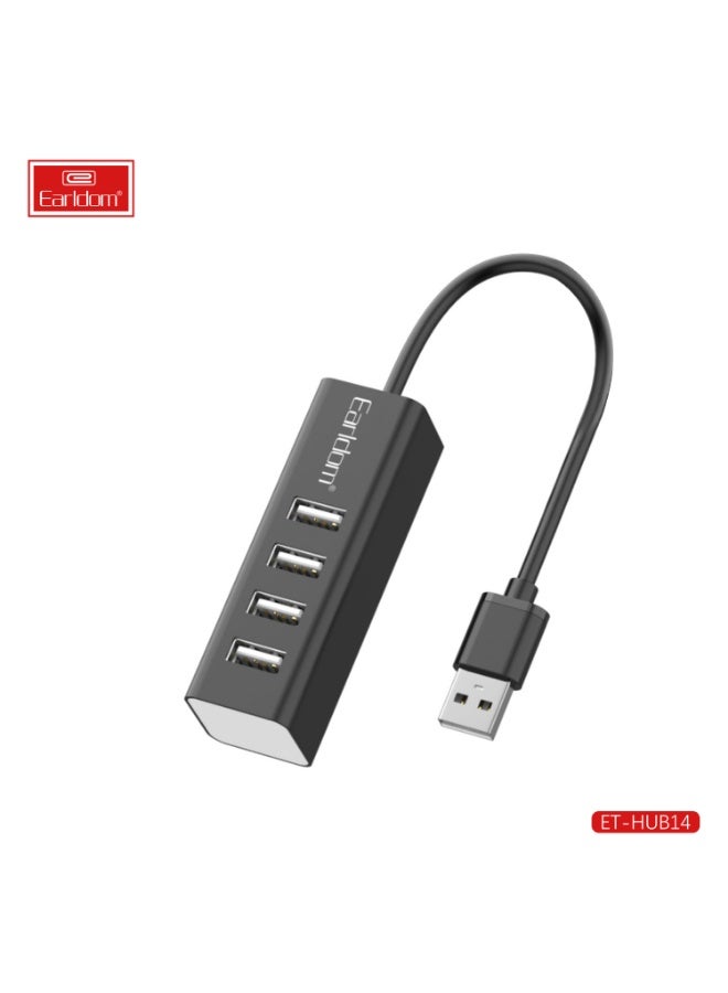 Earldom ET-HUB14 USB Hub 4 Ports Cable 39 cm Data Transfer Speed Up to 5Gbps - Image 1