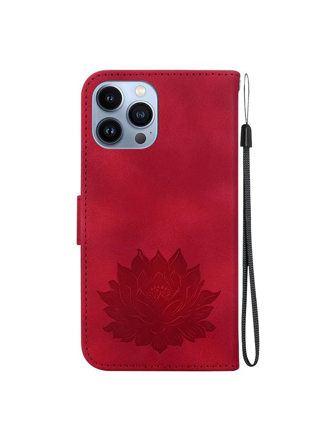 erorex Case For iPhone 15 Pro Max Lotus Embossed Leather Phone Case  - Image 3