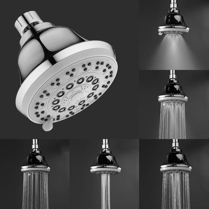 MANGO دش علوي 4 إنش 5 وظائف SHR22310 ABS تدفق ضبابي للحمام كروم