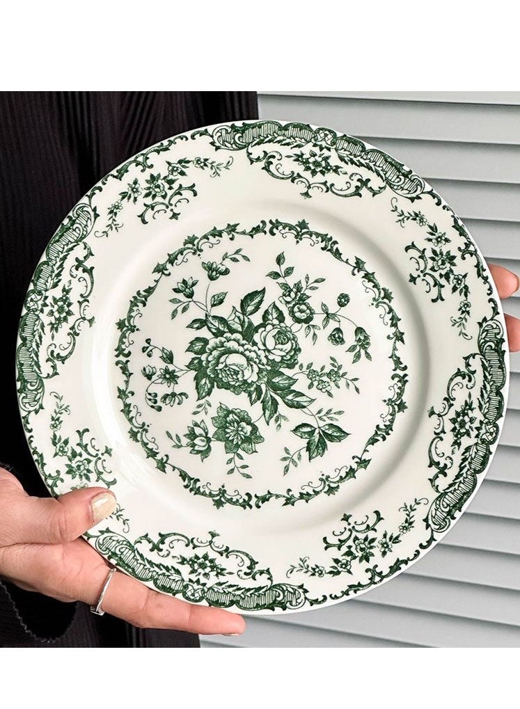 موندا أطباق حلوى مزخرفة بالزهور، مجموعة من 3 أطباق مقبلات سيراميكية مقاس 20 سم مع حواف ذهبية، تصميم زهور عتيق للسلطة وحفلات الشاي والعشاء - Image 5