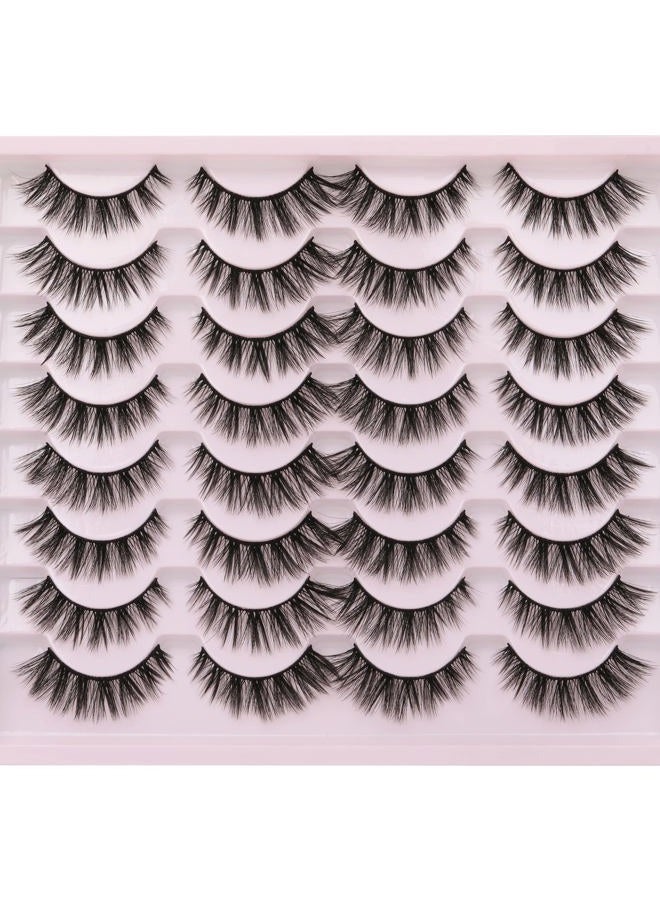 JIMIRE Wispy Faux Mink Cat Eye Lashes Fluffy Crossed Volume False Eyelashes Natural Look Handmade Premium Quality Reusable 16 Pairs Pack - Image 5