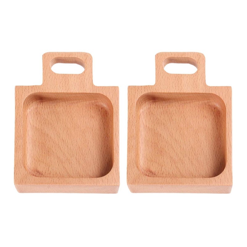 2 Pcs Beech Snack Sauce Wooden Serving Bowls for Entertaining Size 2 - Image 2