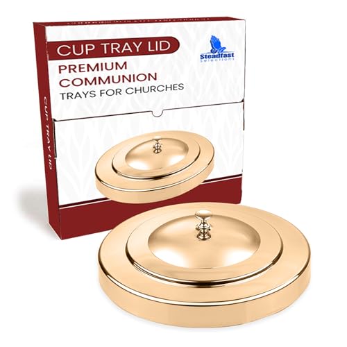 Steadfast Selections (Cup Tray Lid) Gold Premium Communion Trays for Churches | Stainless Steel Communion Ware Set, Supplies | 40 Cup Tray - Image 1