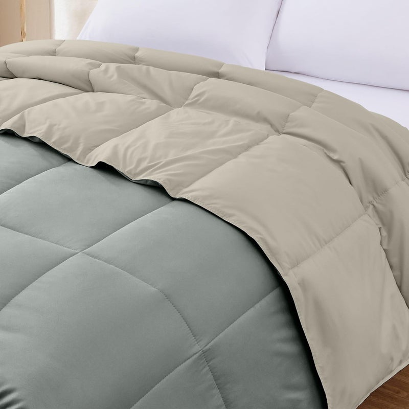 Modern Threads Down Alternative Reversible Comforter Sage Green/Cream Queen - Image 5