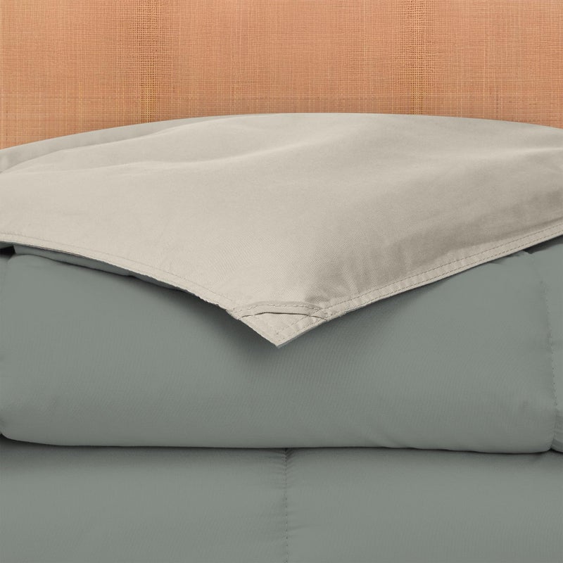 Modern Threads Down Alternative Reversible Comforter Sage Green/Cream Queen - Image 4