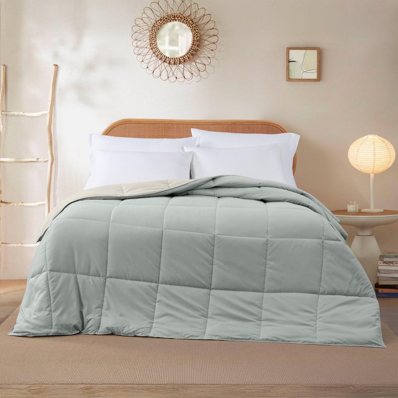 Modern Threads Down Alternative Reversible Comforter Sage Green/Cream Queen - Image 2
