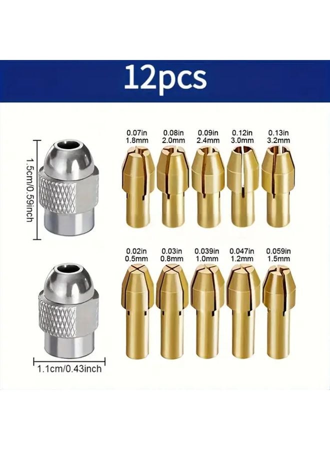2pc Silver Copper Nut 10pc Copper Core Heavy Duty Electric Drill Chuck Metal Construction Multi Functional For Grinding Polishing - Image 2