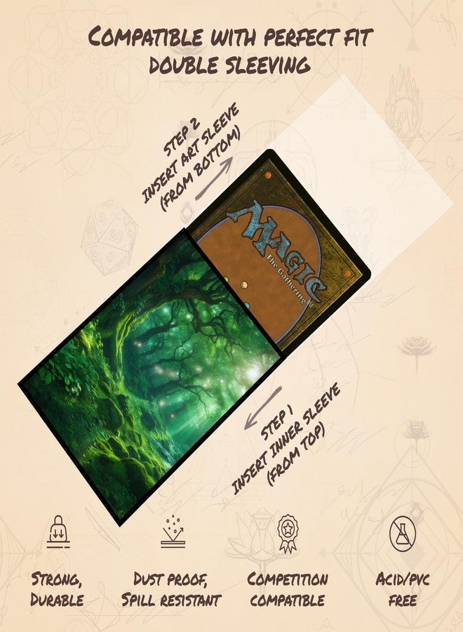 Paramint Green Mana MTG Card Sleeves (Textured) - 104 Count Standard Size TCG Sleeves - Compatible with Magic The Gathering - Double Sleeving - Original Art Design, Premium Protection - Image 5
