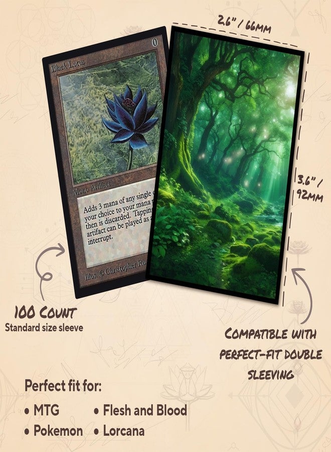 Paramint Green Mana MTG Card Sleeves (Textured) - 104 Count Standard Size TCG Sleeves - Compatible with Magic The Gathering - Double Sleeving - Original Art Design, Premium Protection - Image 3