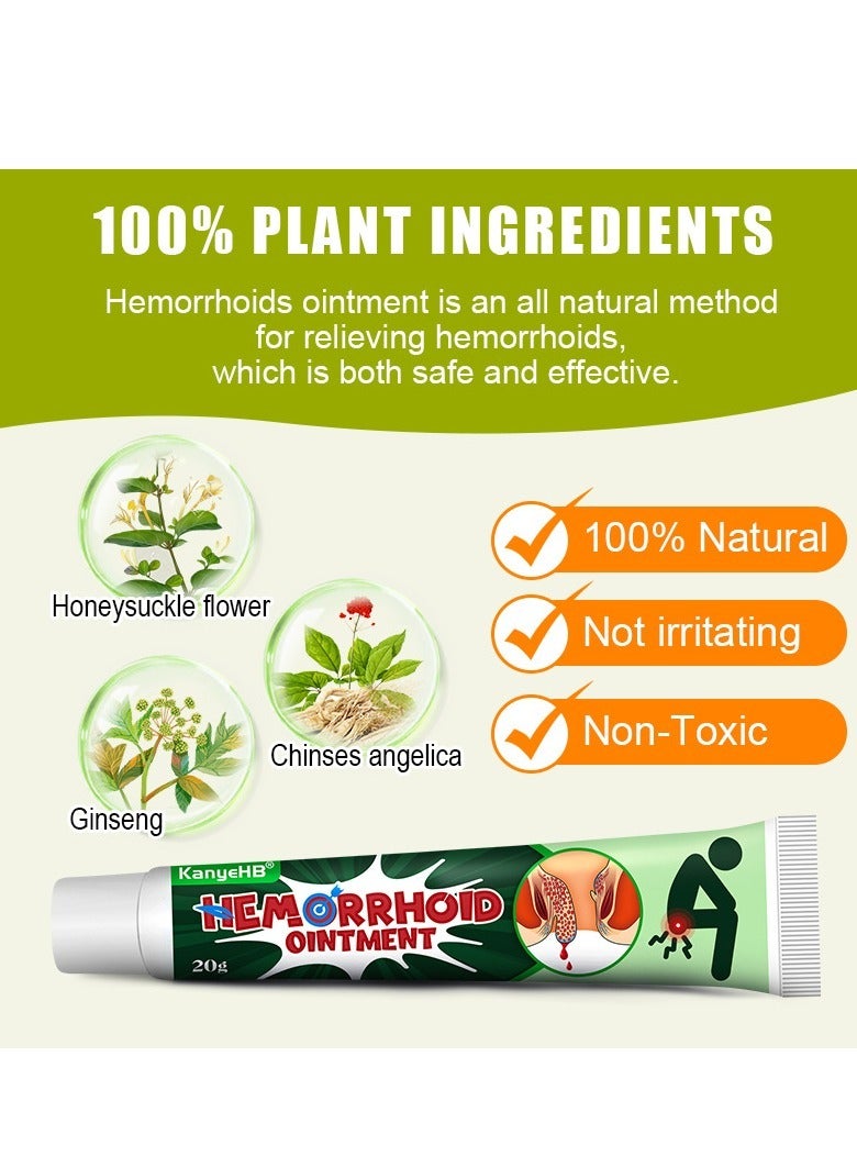 KanyeHB Natural Herbal Hemorrhoids cream - External and Internal Hemorrhoids Treatment with 100% Natural Herbal Extracts Formula - Image 2