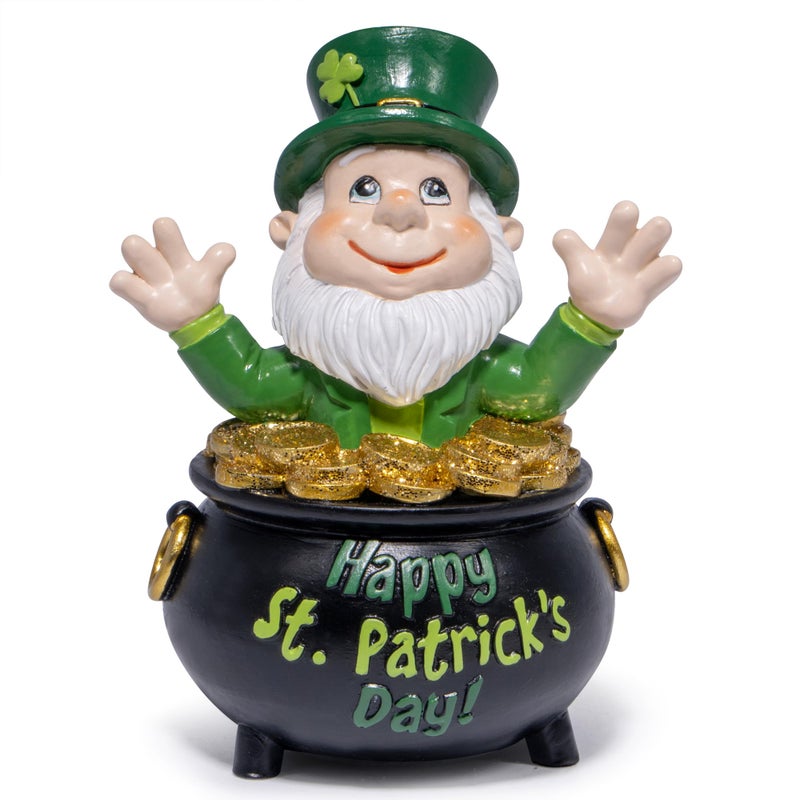 Hodao St Patrick's Day Gnome Decoration Beard Elf for Home Table Figurines Decor St. Patrick's Gifts Luck Green Irish Handmade Gnomes Spring Decortion Gift Decor - Image 1
