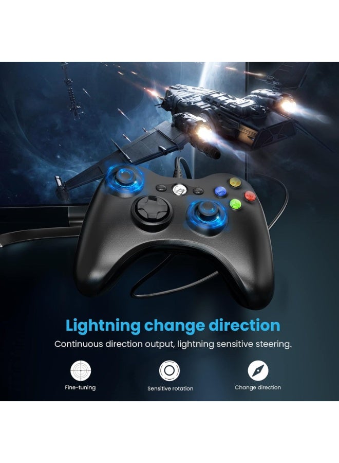 Wired Controller for Xbox 360, Game Controller for 360 with Dual-Vibration Turbo Compatible with Xbox 360/360 Slim and PC Windows 7,8,10,11 - Image 5