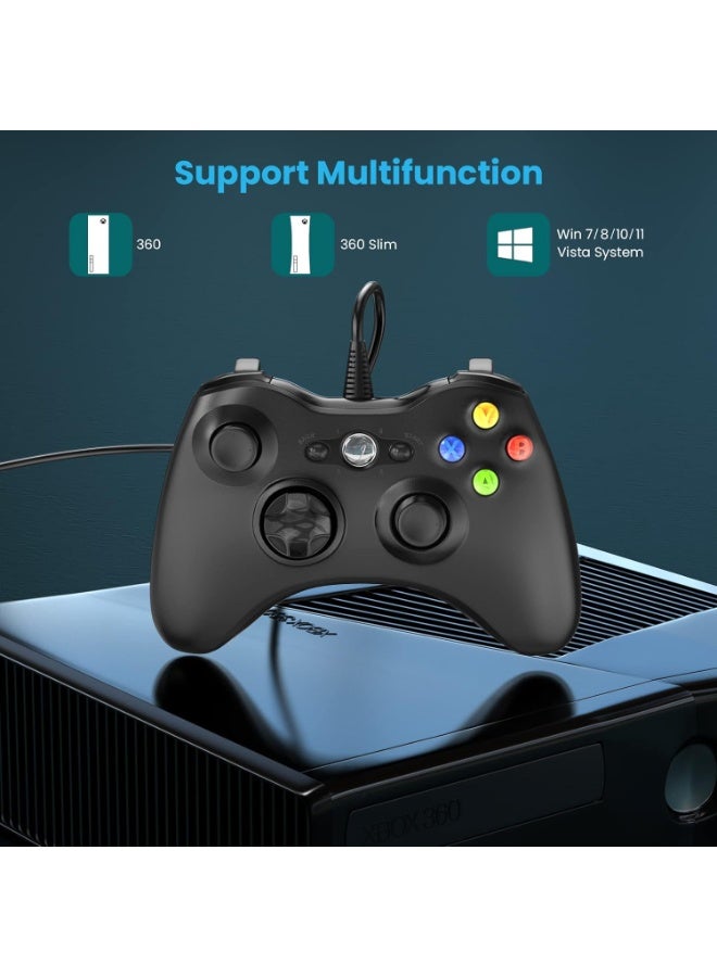 Wired Controller for Xbox 360, Game Controller for 360 with Dual-Vibration Turbo Compatible with Xbox 360/360 Slim and PC Windows 7,8,10,11 - Image 2