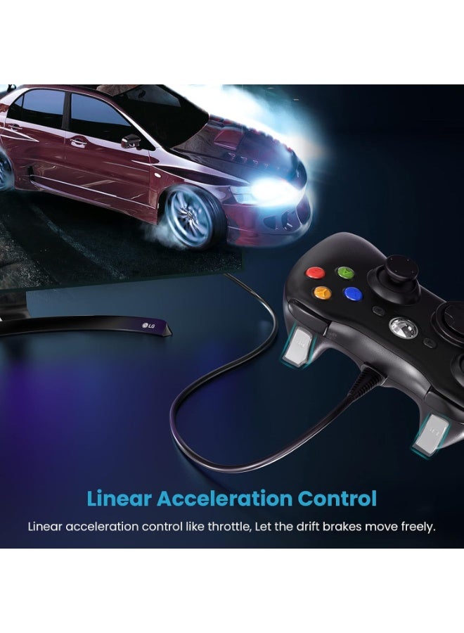 Wired Controller for Xbox 360, Game Controller for 360 with Dual-Vibration Turbo Compatible with Xbox 360/360 Slim and PC Windows 7,8,10,11 - Image 4