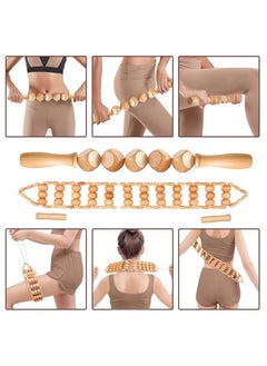 Jourvent 7-in-1 Wood Therapy Massage Tools Massager Wooden Massager for Body Shaping Massage Tool Set Wood Therapy Tools for Relieving Muscle Pain Body Lymphatic Drainage Massager  - Image 3