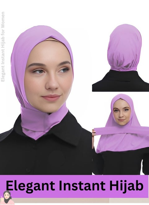 Elegant Instant Hijab for Women - Breathable Full Coverage Headscarf with Adjustable Drawstring & Non-Slip Snap Closure - Lightweight Polyester Scarf for UAE Heat, Ramadan, Workouts, or Special Occasions