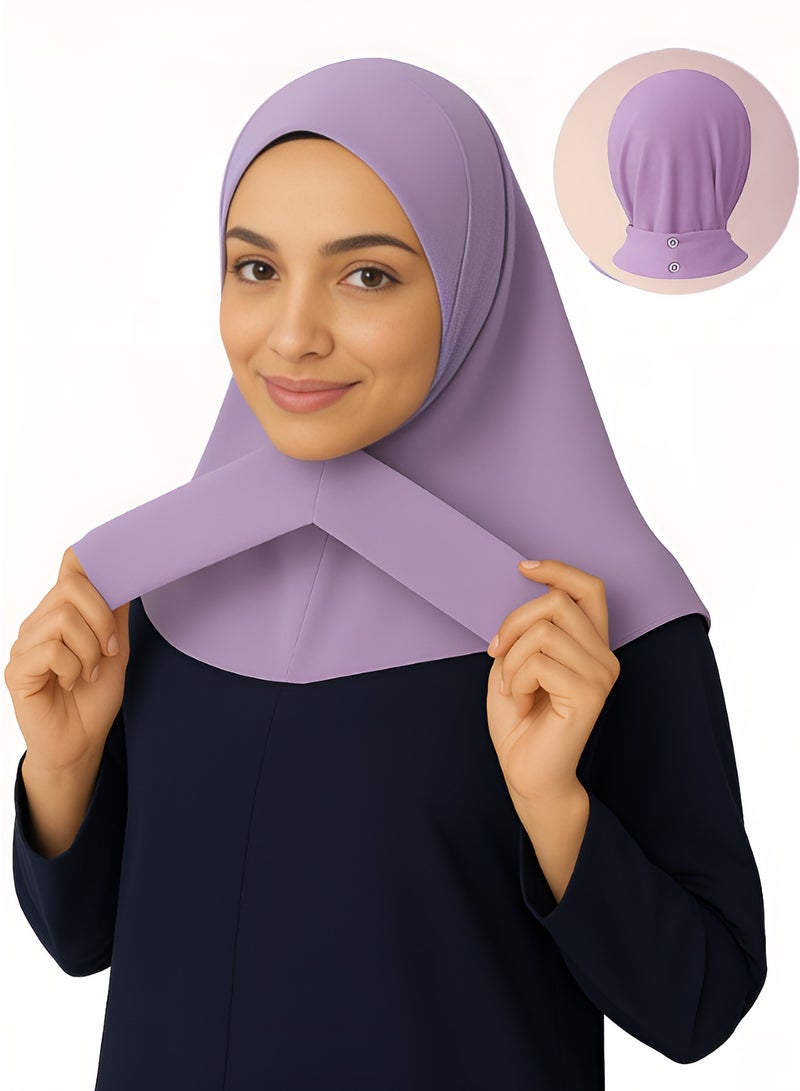 Ringfinity Instant Purple Hijab for Women – Lightweight Full Coverage Headscarf with Adjustable Non-Slip Fit, Ready to Wear (1 Piece) - Image 1