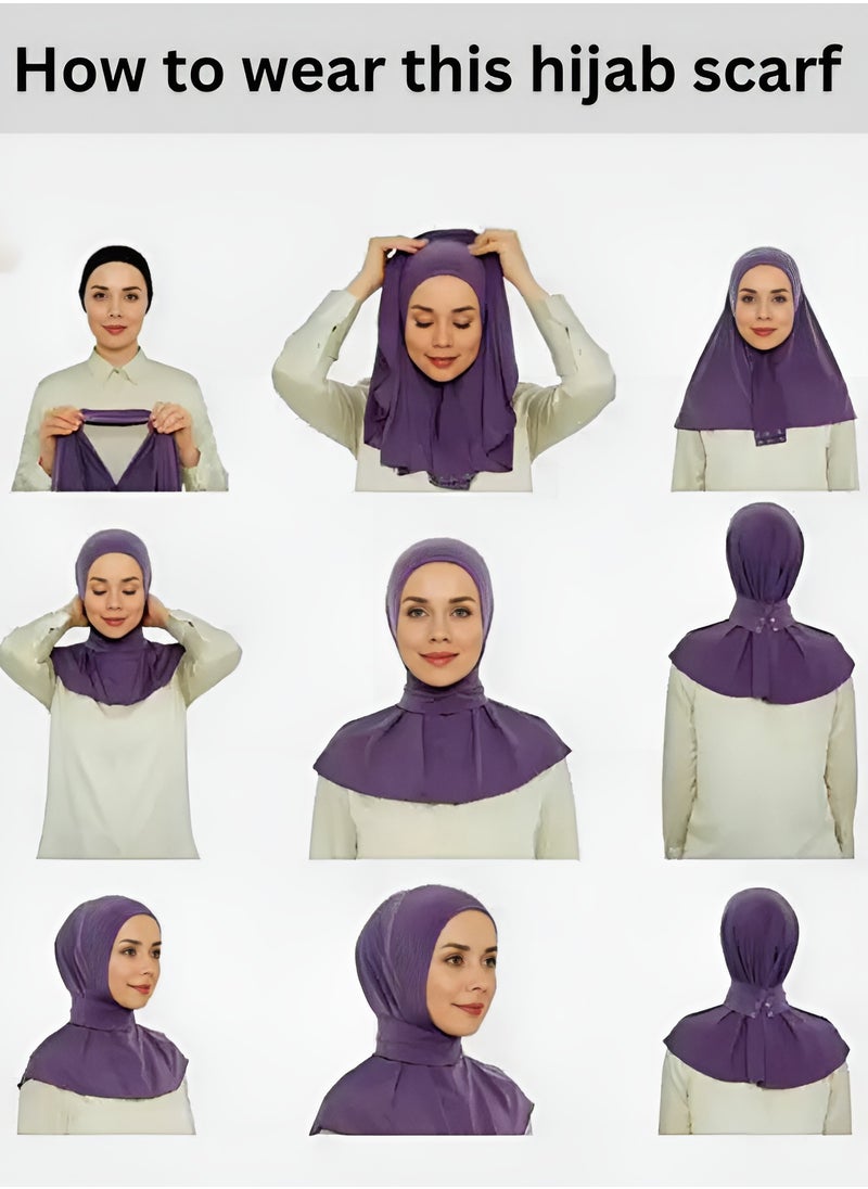 Ringfinity - Elegant Instant Hijab for Women - Breathable Full Coverage Headscarf with Adjustable Drawstring & Non-Slip Snap Closure - Lightweight Polyester Scarf for UAE Heat, Ramadan, Workouts, or Special Occasions - Image 1