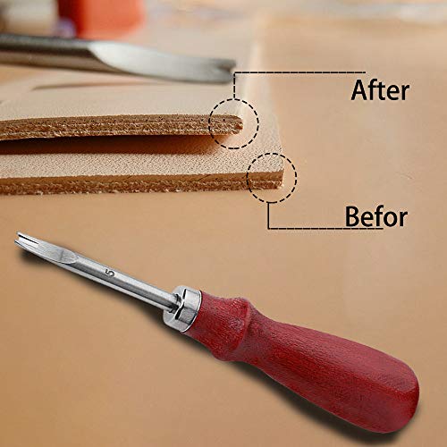 tchrules 2 PCS Leather Edge Skiving Beveler Craft Keen Edge Cutting Leather Burnishing Tool, Leather Edge Skiving DIY Craft Tool for Leather Crafting Working Tools 2 Sizes(1.0 mm&1.5 mm Size) (3#+5#) - Image 5