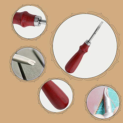 tchrules 2 PCS Leather Edge Skiving Beveler Craft Keen Edge Cutting Leather Burnishing Tool, Leather Edge Skiving DIY Craft Tool for Leather Crafting Working Tools 2 Sizes(1.0 mm&1.5 mm Size) (3#+5#) - Image 3