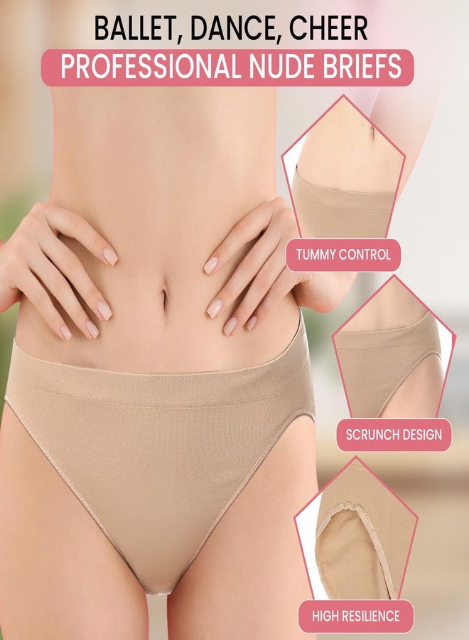 Zenmarkt Premium Dance Briefs for Girls and Women - Mid-Waist Ballet Underwear - Performance Briefs for Youth and Adults (Adult S/M) Beige - Image 3