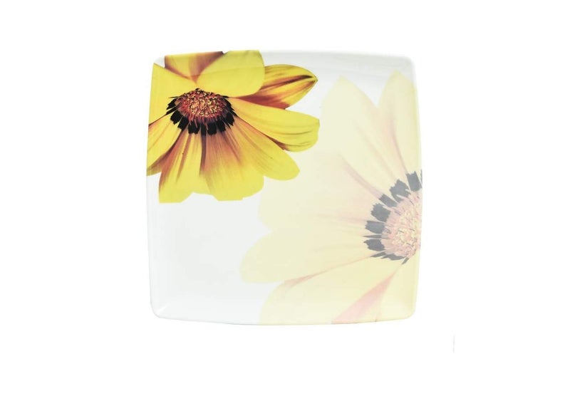 Bataniya Yellow Color Floral Print Melamine Plates Combo Set (Yellow, 6) - Image 2