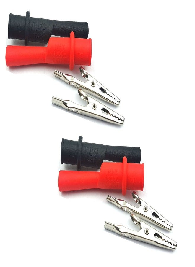 FainWan 2 Pair Silicone Alligator Clips Set, Professional 1000V 10A Alligator Clip Test Kit, Banana Test Lead Probe Clip, Test Extension Compatible with Fluke Multimeter Tester Probe HI - Image 1