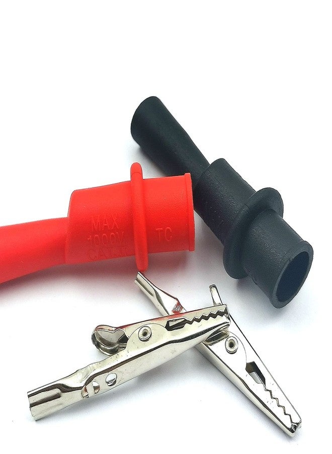 FainWan 2 Pair Silicone Alligator Clips Set, Professional 1000V 10A Alligator Clip Test Kit, Banana Test Lead Probe Clip, Test Extension Compatible with Fluke Multimeter Tester Probe HI - Image 3