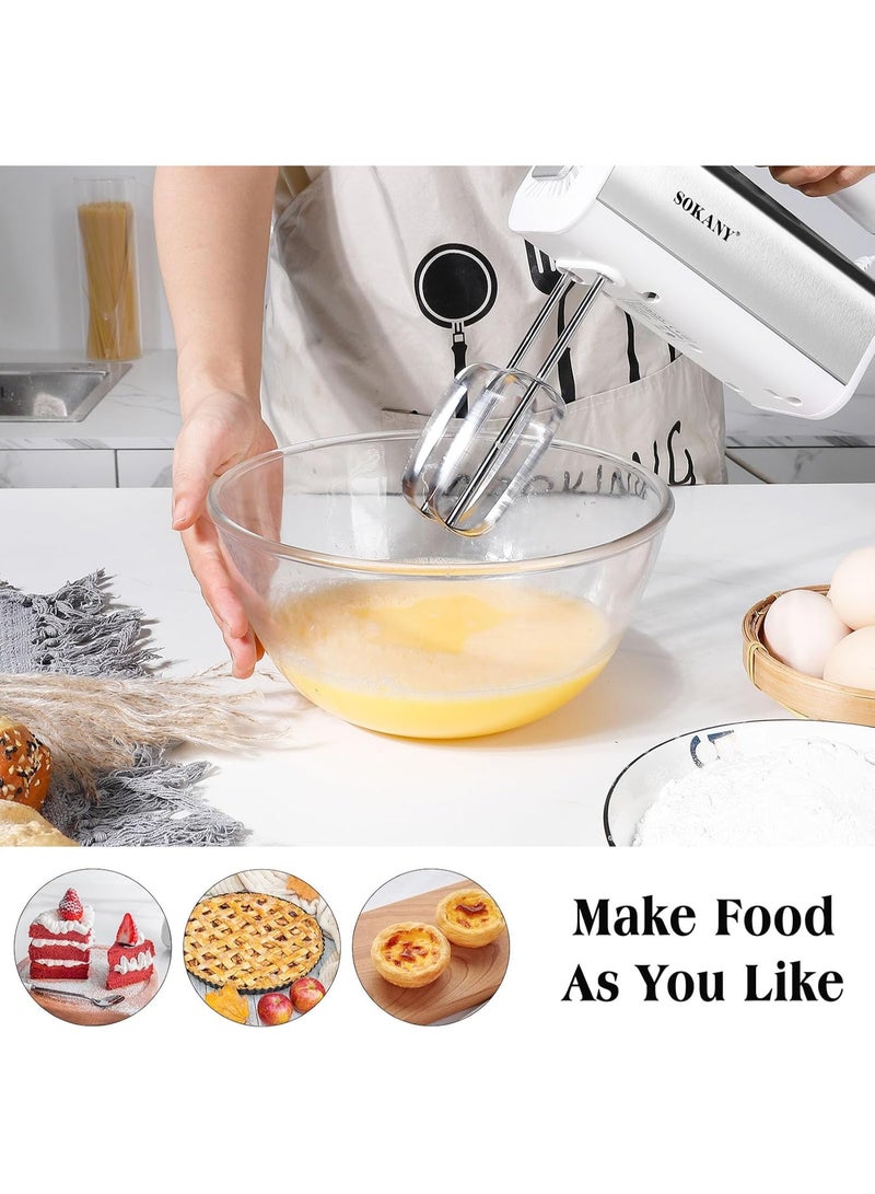 sokany CX-6651W Hand Mixer Electric Handmixer 800W Electric Whisk 5 Speed with Turbo Handheld Mixer - Image 5