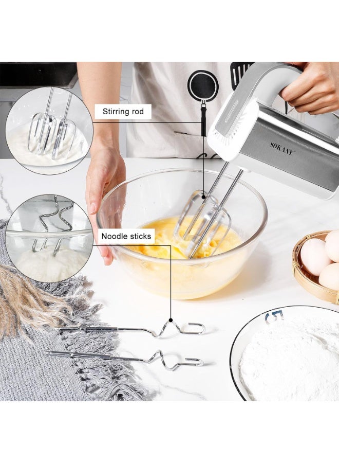 sokany CX-6651W Hand Mixer Electric Handmixer 800W Electric Whisk 5 Speed with Turbo Handheld Mixer - Image 3
