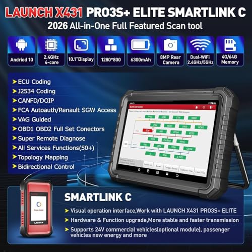 LAUNCH X431 PRO3S Elite with SmartlinkC 202026 BiDirectional Scan Tool with J2534OEM Topology Map HD Truck ScanECU CodeCANFD DOIPFCA AutoAuth60 Service2 Years Update - Image 3