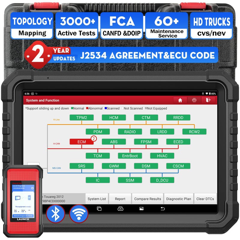 LAUNCH X431 PRO3S Elite with SmartlinkC 202026 BiDirectional Scan Tool with J2534OEM Topology Map HD Truck ScanECU CodeCANFD DOIPFCA AutoAuth60 Service2 Years Update - Image 2