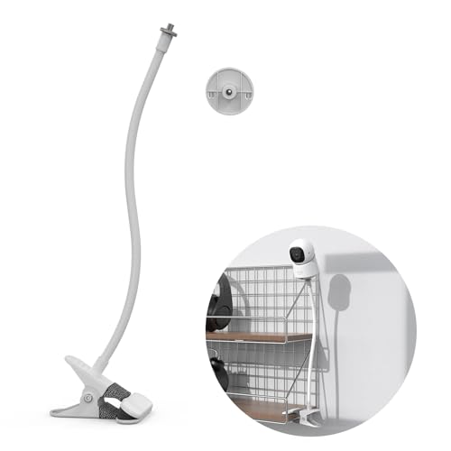 HOLACA Clip Mount for eufy Indoor Cam C210/C220 E30 Stand Bracket with 1/4 Threaded Hole Holder for Crib Nursery Pillars (White) - Image 2
