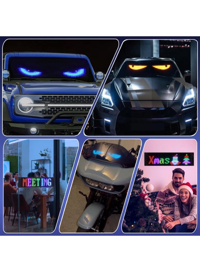 KISSUN Flexible LED Matrix Panel -14.6 "x3.6", 5V USB RGB Digital Signage, Bluetooth APP Control, DIY Programmable Rolling Signage, Suitable for Cars, Stores, Bars, Parties, Festivals - Image 2