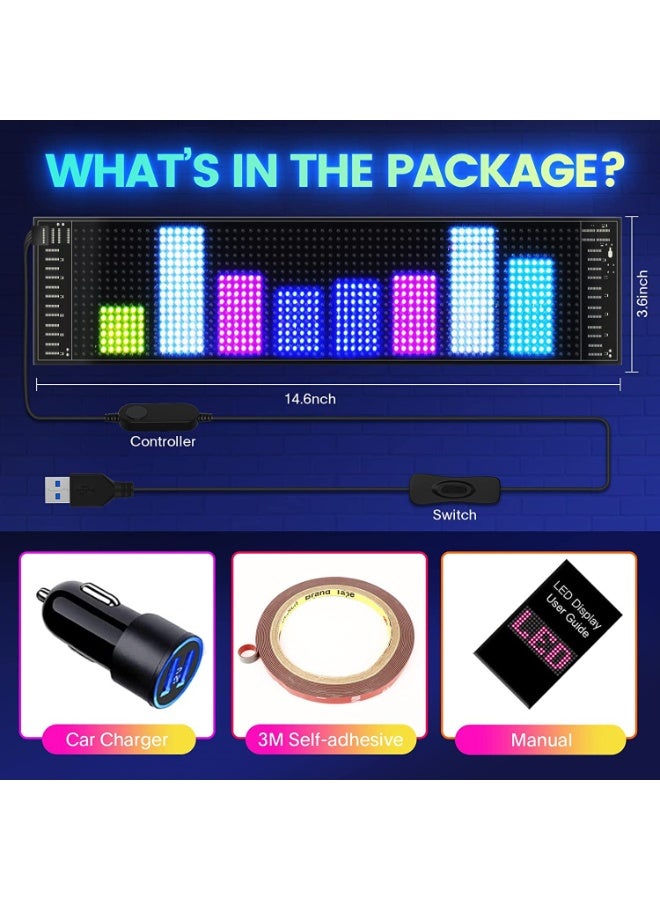 KISSUN Flexible LED Matrix Panel -14.6 "x3.6", 5V USB RGB Digital Signage, Bluetooth APP Control, DIY Programmable Rolling Signage, Suitable for Cars, Stores, Bars, Parties, Festivals - Image 5
