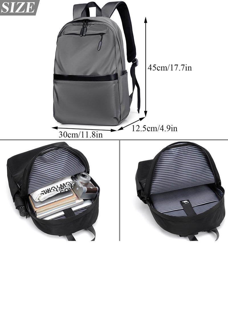 كيشيجو كمبيوتر محمول على ظهره حقيبة سفر حقيبة الظهر للرجال والنساء العمل على ظهره كلية تناسب 15.6 بوصة كمبيوتر محمول على ظهره حقيبة مدرسية هدية(رمادي) - Image 2