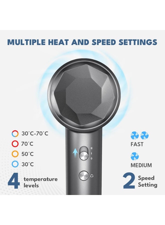 1600W Hair Dryer, 110000 RPM High Speed Blow Dryer for Fast Drying, 2 Speed Setting,4 Temperature Levels,Low Noise Hair Dryer, Lightweight Design for Home u0026 Travel Use, Perfect for Men, Women, and Professionals - Image 5