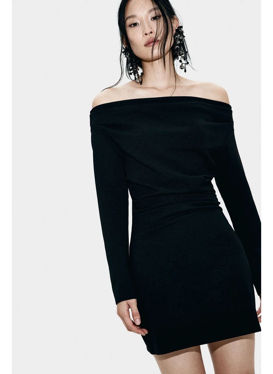 H&M Draped Off-The-Shoulder Dress