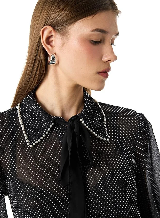 Koton Polka Dot Chiffon Shirt